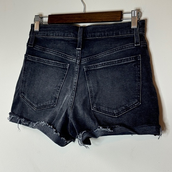 Madewell Washed Out Black High-Rise Denim Shorts Frayed Cut Off Hem Size 25 NWT - Picture 6 of 8